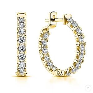 New .925 and 18k Gold Medium Hoops Stamped